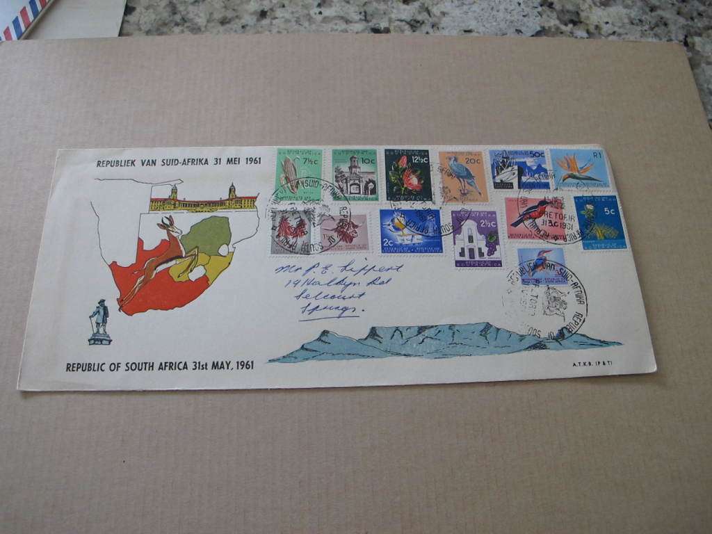 South Africa - 1961 Definitive Issue First Day Cover  31 May 1961